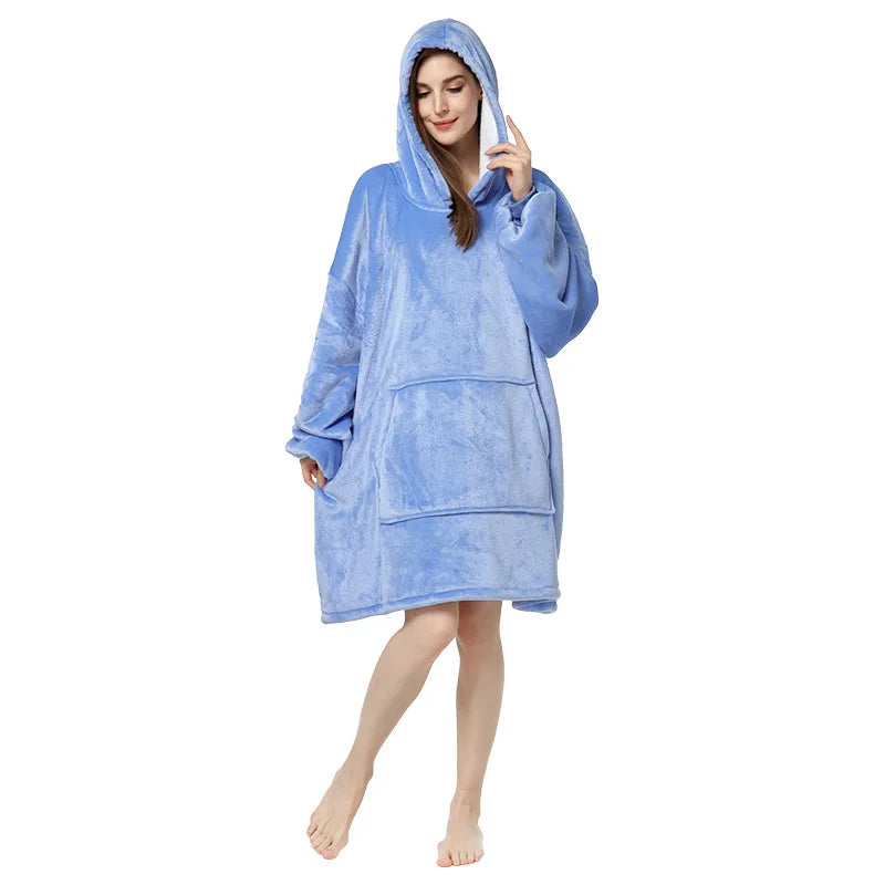 Warm fleece poncho